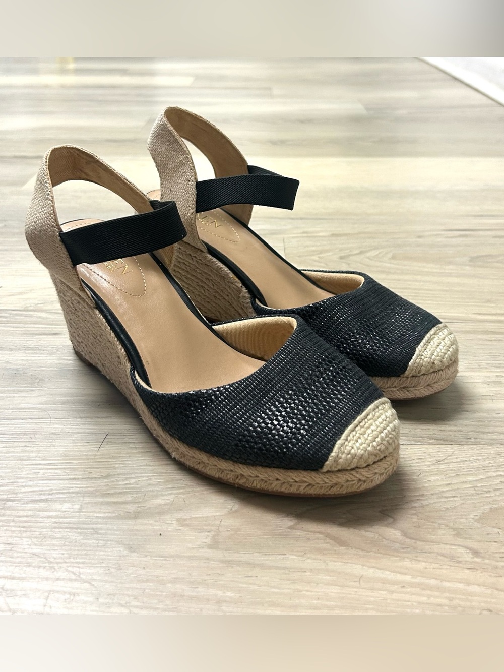 Lauren Ralph Lauren Sandals  Espadrille Wedge Women's Sz 8 Black Pearle Coastal - Picture 8 of 16